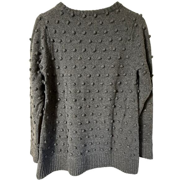 Lisa Perry Pom Pom Knit Sweater SZ S Merino Wool Cashmere Preppy Classic Cozy - Picture 2 of 8